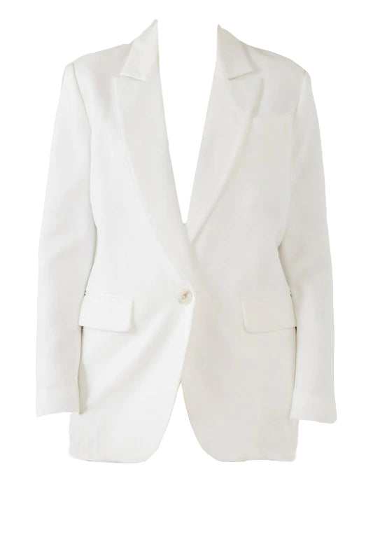 Glow Fashion Boutique White Oversized Blazer For Women