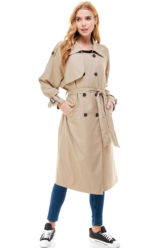 Glow Fashion Boutique Tan Oversized Trench Coat