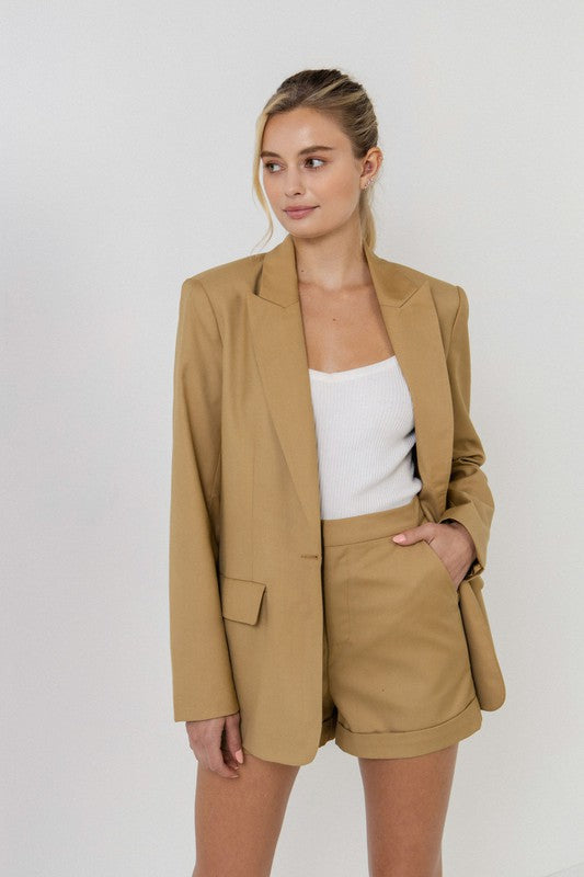 Glow Fashion Boutique Camel relaxed fit Blazer
