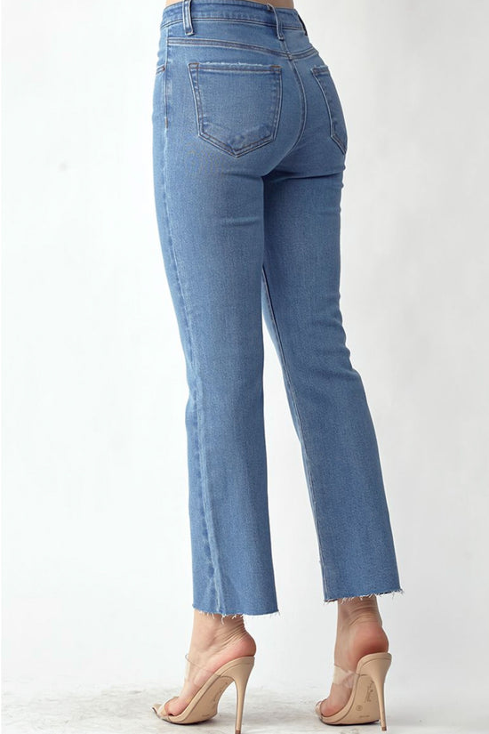 Load image into Gallery viewer, Glow Fashion Boutique Blue Straight Leg Jeans
