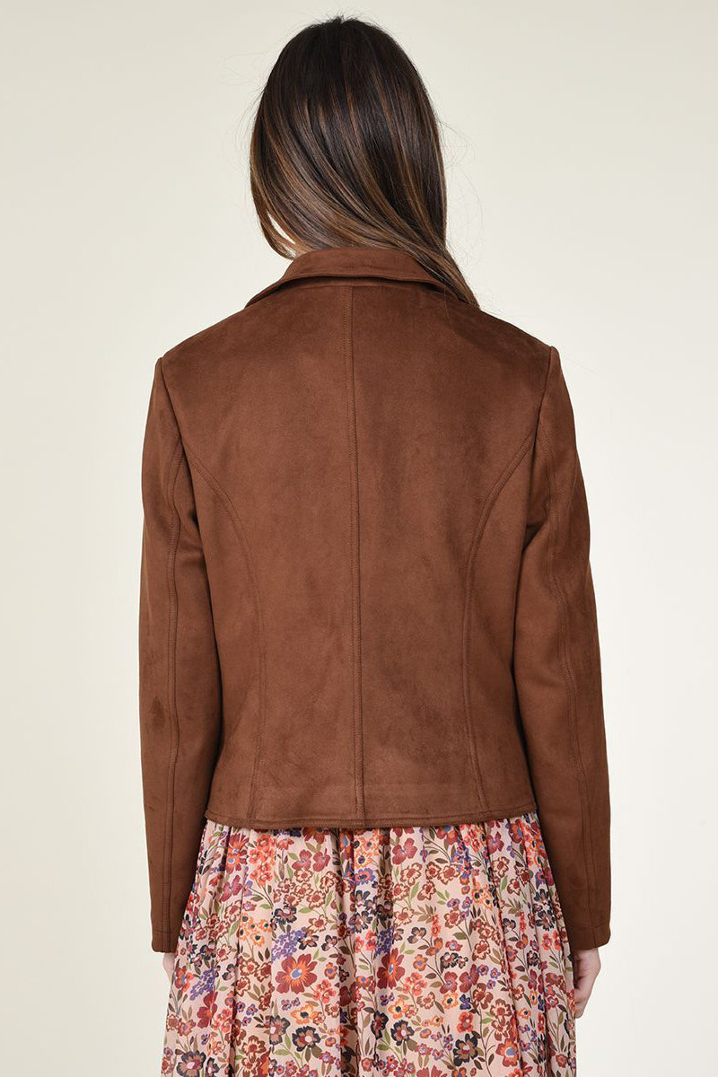 Load image into Gallery viewer, Glow Fashion Boutique Brown Moto Jacket
