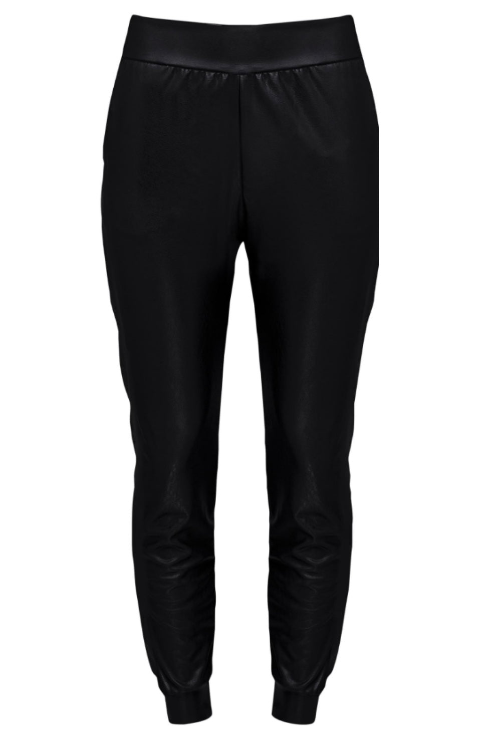 Load image into Gallery viewer, Glow Fashion Boutique Black Leather Joggers
