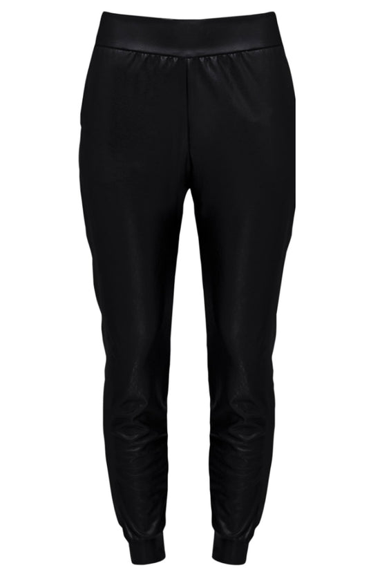Load image into Gallery viewer, Glow Fashion Boutique Black Leather Joggers
