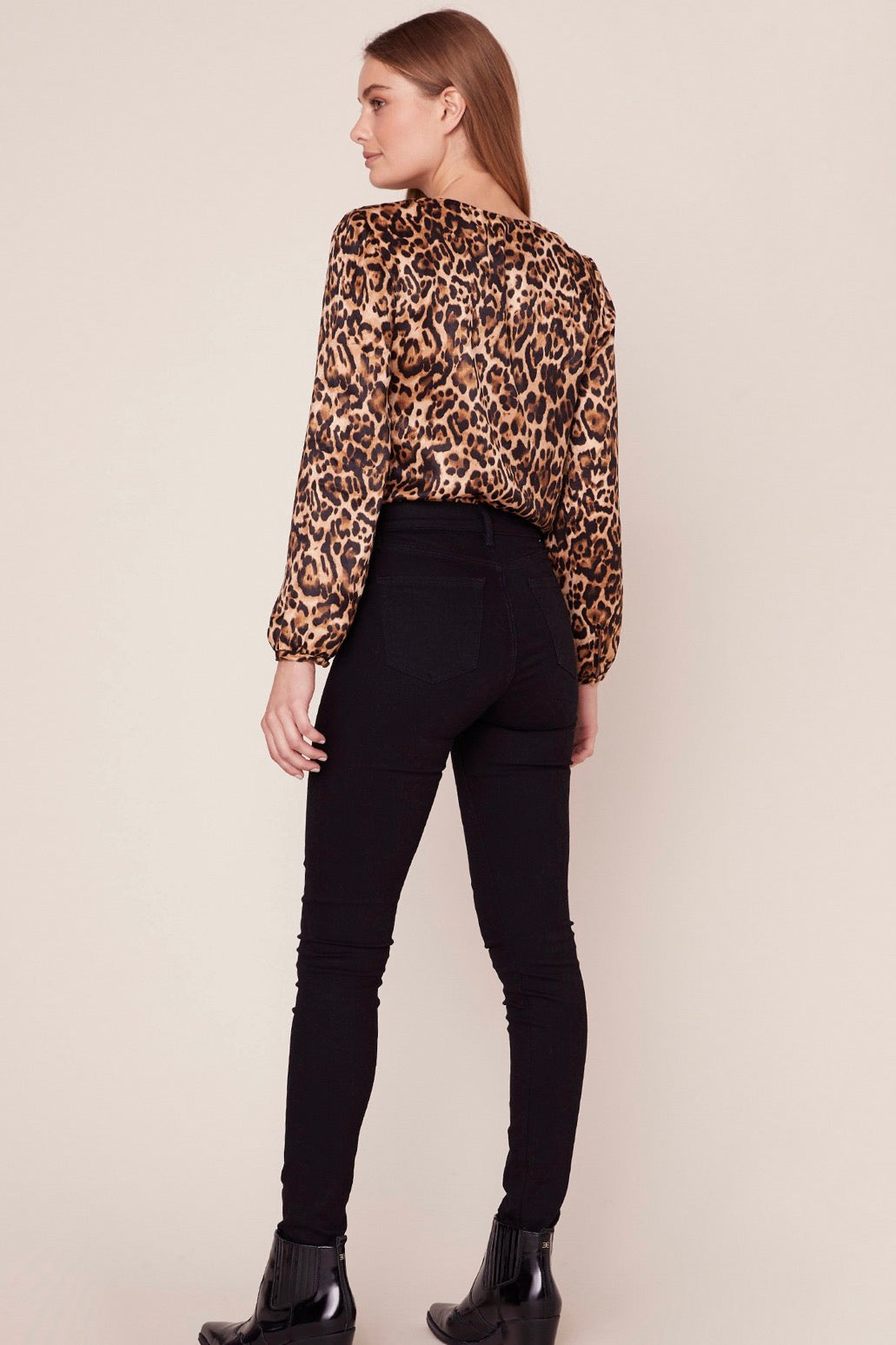 Glow fashion leopard print blouse Bodysuit