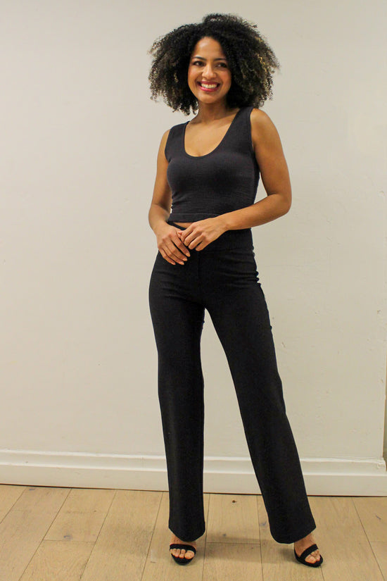 Load image into Gallery viewer, Pants Slimming Black Wide Leg Trousers
