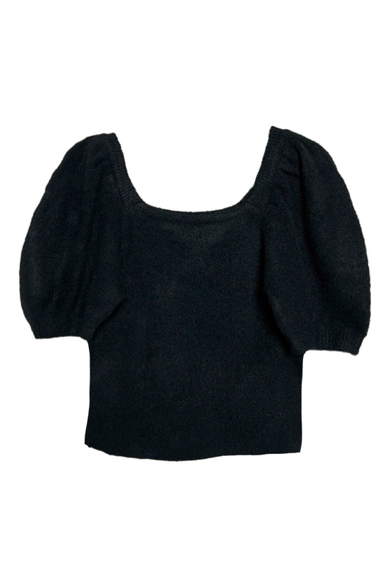 Glow Fashion Boutique Black Puff Sleeve Top