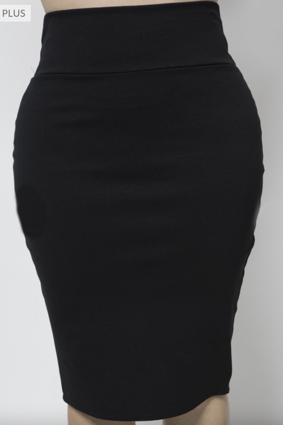 Glow Fashion Boutique Plus Size Black Pencil Skirt