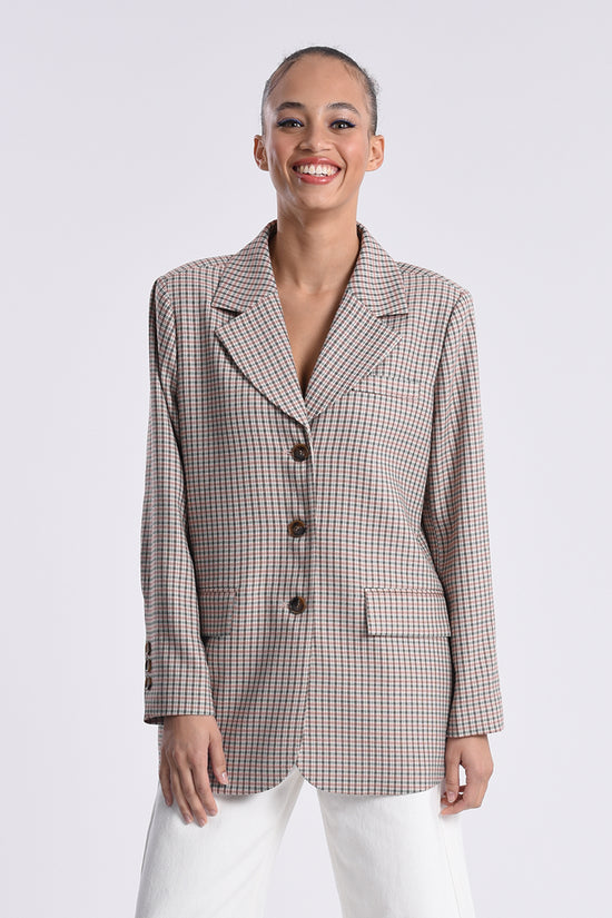 Load image into Gallery viewer, Glow Fashion Boutique Plaid Oversized Blazer

