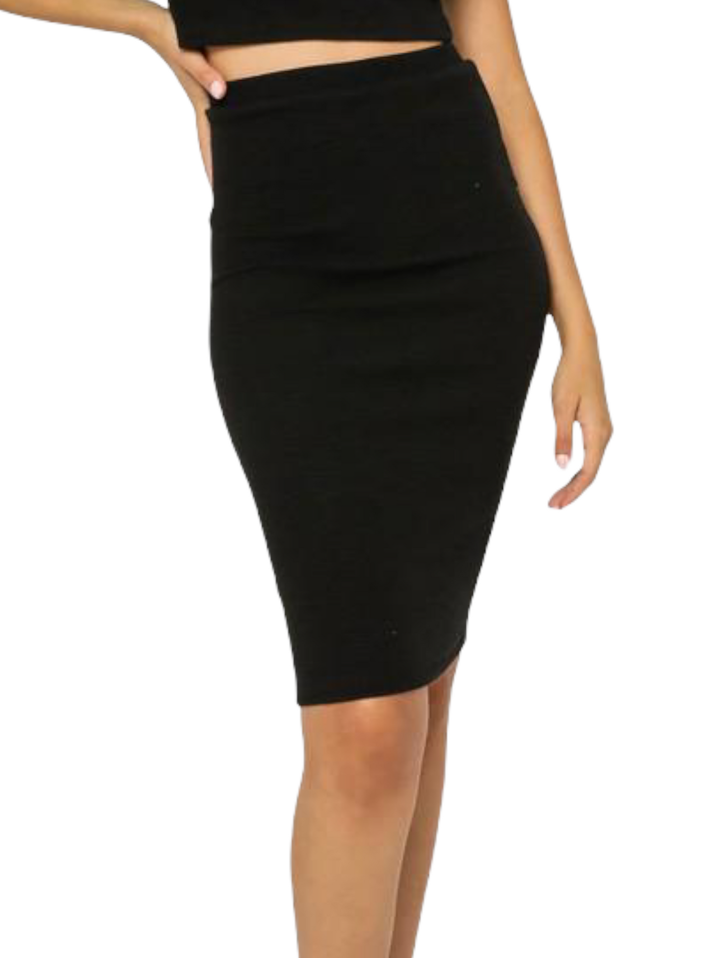 Load image into Gallery viewer, Glow Fashion Boutique Black Pencil Skirt
