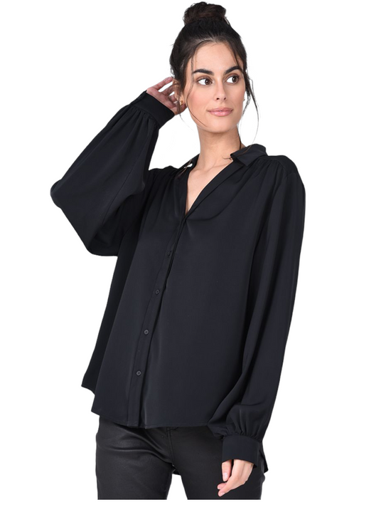 Glow Fashion Boutique black blouse relaxed fit