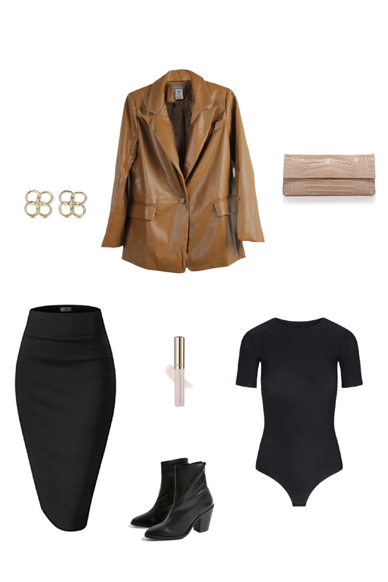 Load image into Gallery viewer, Glow Fashion Boutique leather blazer styling
