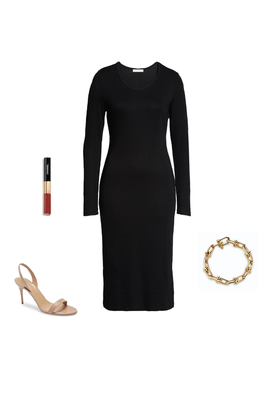 Glow Fashion Boutique Long Sleeve Black Dress